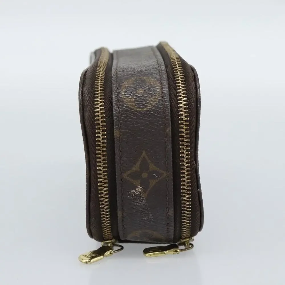 Louis Vuitton Monogram Trousse Brush PM Cosmetic Pouch Brown